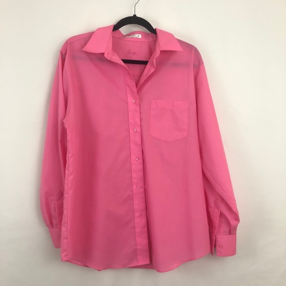 Foxcroft Buttondown Blouse Hotpink - Picture 2 of 6